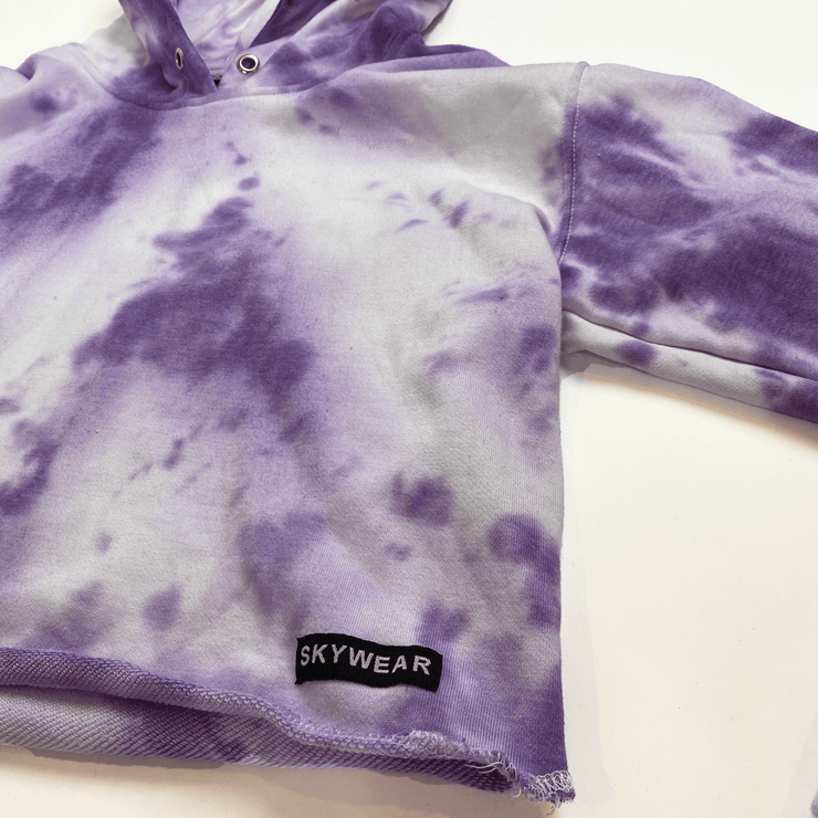 Cropped Tie Dye Hoodie - Purple - Skywear Threads