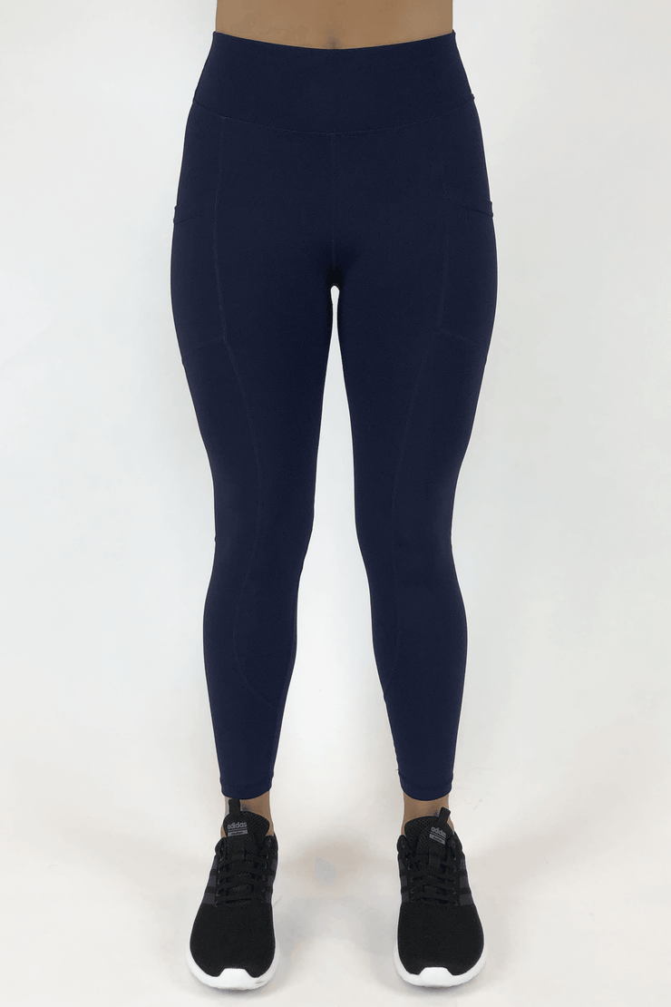 Xersion Womens High Rise Quick Dry Cropped Legging, Color: Navy
