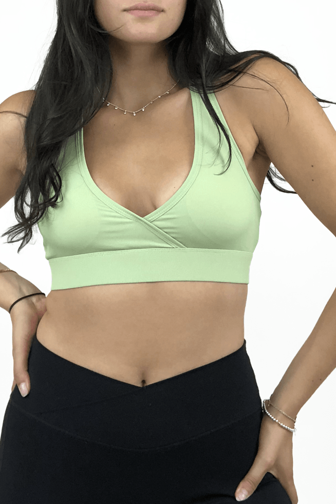 Micro Ribbed Bra - Green Tea - Skywear Threads