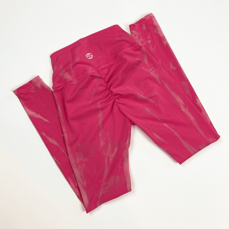 Scrunch Leggings - Pink Tie Dye - Skywear Threads