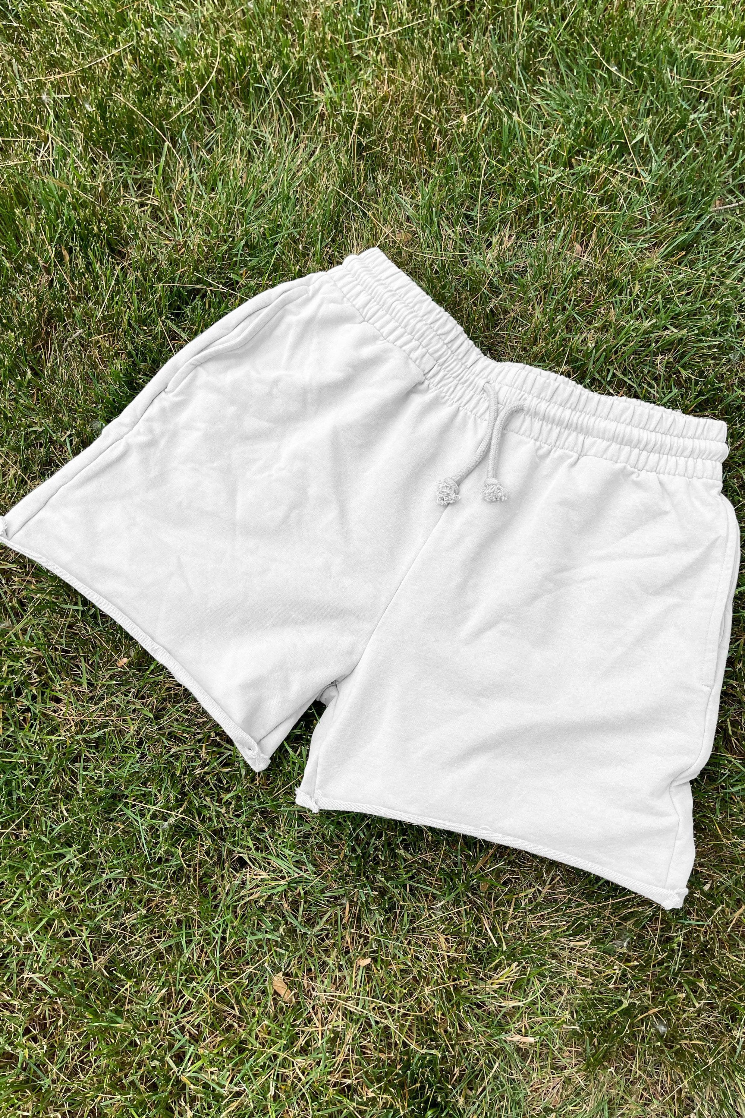 White cotton hot sale sweat shorts